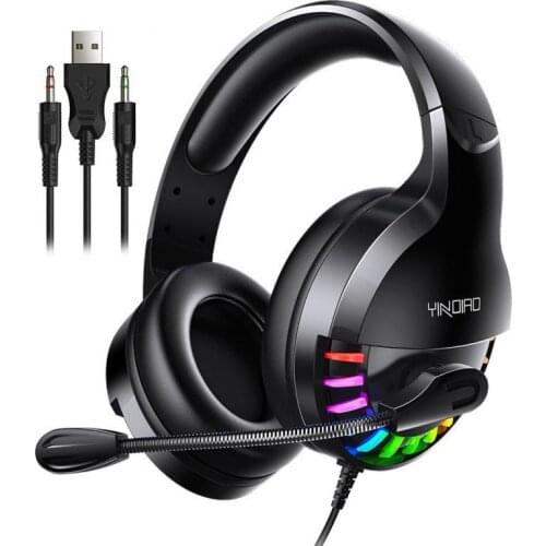 Professional Led Light Gamer Headset Wired Headset With Mic For Computer Laptop Tablet Notebook Adjustable Bass Stereo Headset