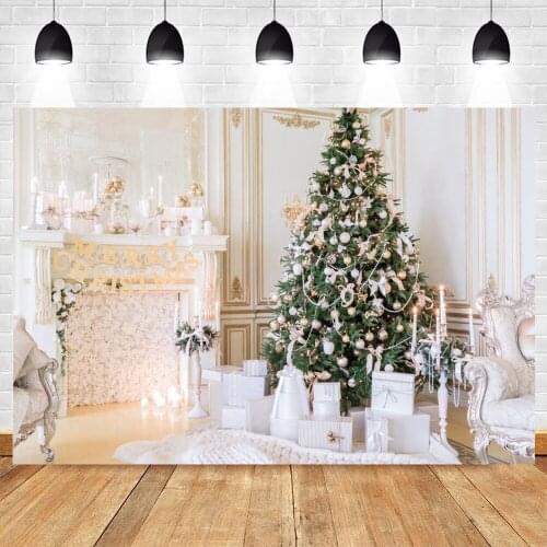 Christmas Backdrop Royal Fireplace Christmas Tree Photography Background Photo Studio Baby Portrait Vinyl Photocall Photozone