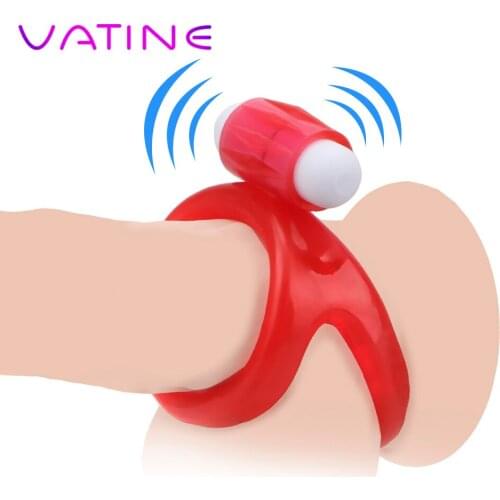 Sex Toys for Men Penis Erections Penis Ring Vibrator Vibrating Cock Rings Sexy Dual Ring Male Time Delay Ejaculation