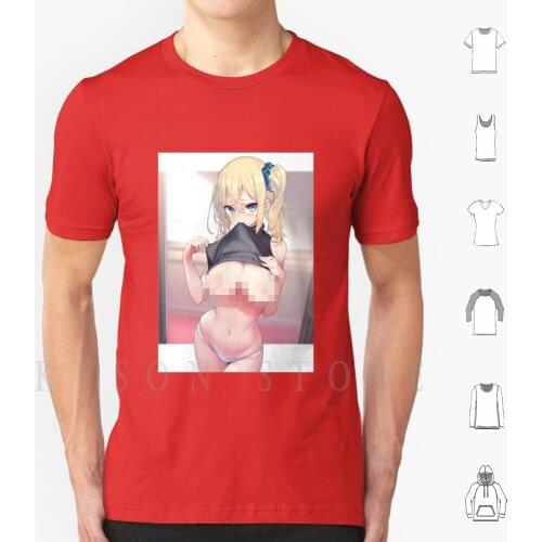 Sexy Topless Busty Waifu T Shirt Cotton Men Diy Print Anime Manga Hentai Ecchi Pantsu Sexy Busty Waifu Topless Big