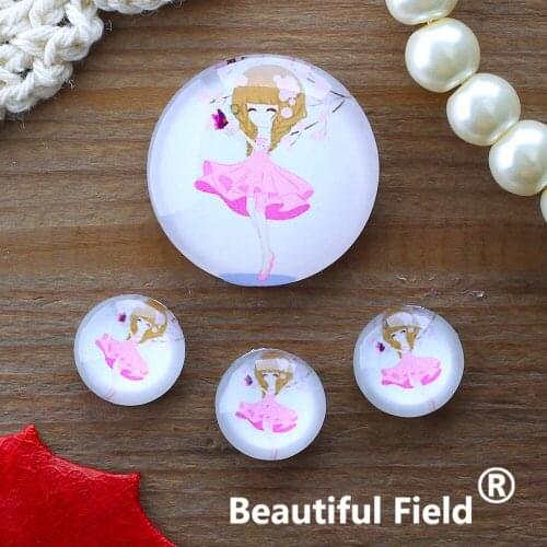 12mm 25mm 14mm 16mm 18mm 20mm Photo Glass Cabochons Round Cameo Set Handmade Settings Stone Girl FFR64