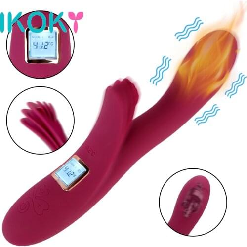 IKOKY 10 Speed Heating vibrator Female Masturbator Clitoris Stimulator Nipple G Spot Dildo Massager Tongue Vibrators for women