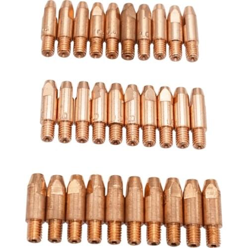 10 Pc Welding Tip Gas Nozzle MB-24AK M6*25mm Welding Torch Contact Contact Tip Gas Nozzle 0.8/1.0/1.2mm