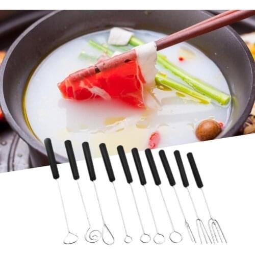 10Pcs/Set Chocolate Dipping Forks Anti-rust DIY Decorating Tools Stainless Steel Baking Supplies Barbecue Forks for Home