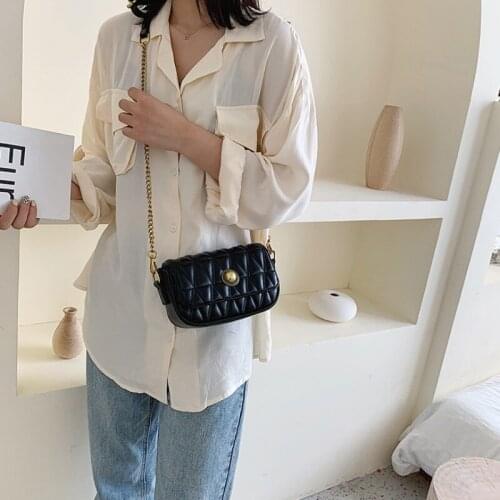 Pu Leather High Quality Women Pillow Bag Small Square Bags 2020 New Handbag Fashion Luxury Classic Plaid Shoulder Messenger Bags