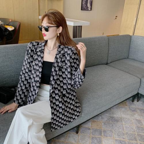 2021Women Summer Jacket New Korean Female Sun Protection Casual Slim Loose Suit Stripe Solid Coat Long-Sleeved Top Jacket