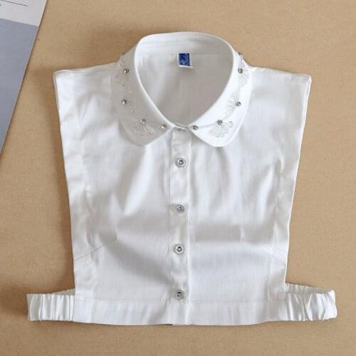 Handmade White Fake Collars for Women Kraagje Nep Crop Tops Lapel Blouse False Collars Female Neckwear Shirt Detachable Collar