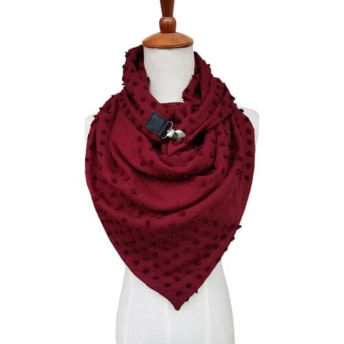 Women scarf winter Soild Dot Printing Button Soft Wrap Casual Warm Scarves Shawls Multi-purpose Shawl Scarf