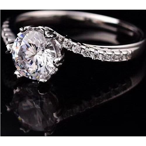 S925 Silver Moissanite Ring 1.00ct D VVS Luxury Moissanite Weding Ring for Women