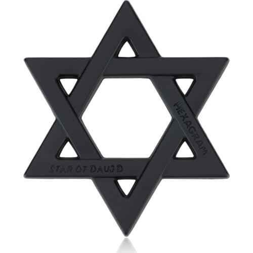 1X 3D metal Car Styling Hexagram emblem Car badge stickers car Body Fuel Tank Cap Decals Car Six Pointed Stars Decoration 74mm