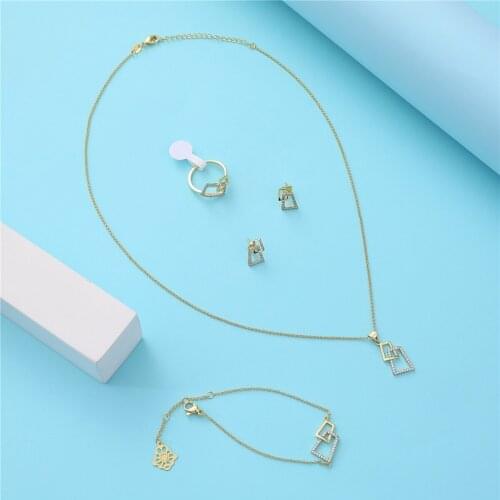 2021 Feb wedding gold jewelry set for women crystal beads fashion jewelry set copper high quality jewelry set