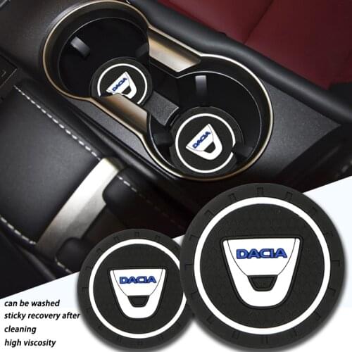 72MM Gel Car Coaster Water Cup Slot Non-Slip Mat Pad For Dacia Sandero Stepway Dokker Logan Spring Duster 2020 Lodgy Accessories