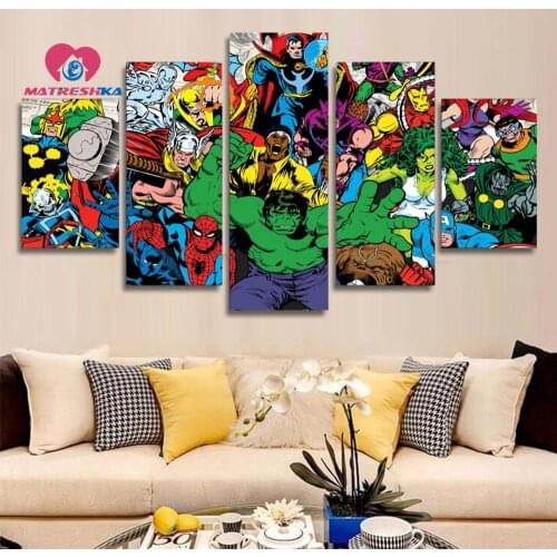 Diamond painting cartoon Pictures rhinestones mosaic pictures Diamond embroidery triptych Pictures of crystals Decorative canvas