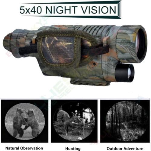 BOBLOV 5X40 Digital Infrared Night Vision Goggle Monocular 200m Range Video DVR Imagers for Hunting 8GB Trail Camera Device