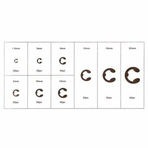 Black Steel E Type Clip Circlip Retaining Ring Split Washer Snap Collar for Shaft Fastener 300pcs/box