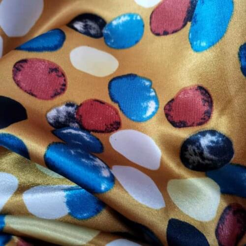 Decoration Fabric Soft Satin Circle Dot Charmeuse fabric DIY Cap Ribbon Tilda Lining glossy Polyester Fabric