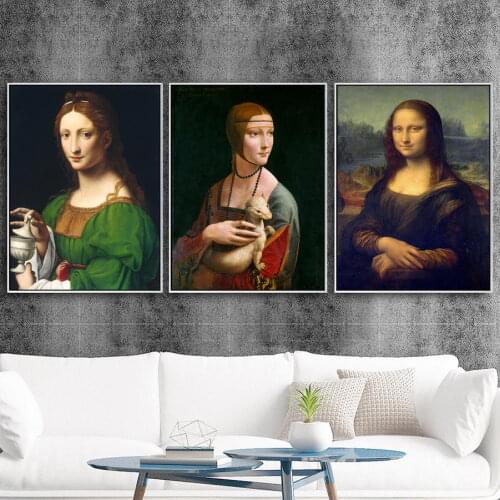 Home Decor Canvas Print Art Wall Pictures Poster Canvas Printing Paintings Italy Leonardo Da Vinci Mona Lisa