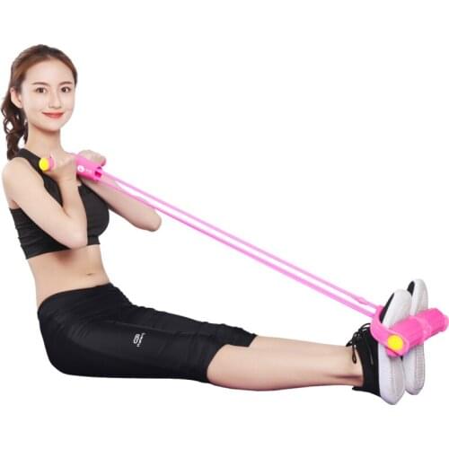 4 Tube Elastic Pull Ropes Exerciser Rower Belly Resistance Band Home Gym Sport Training Elastic Bands For Fitness Equipment