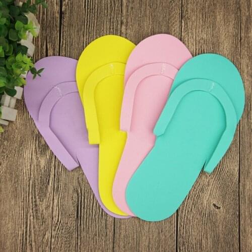 H7JC 12Pair Indoor Disposable Slippers Pedicure Salon Hotel Usage Foam Flip Flops New