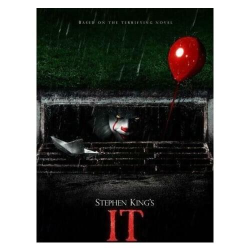 IT MOVIE Pennywise Stephen King Art Film Print Silk Poster Home Wall Decor 24x36inch