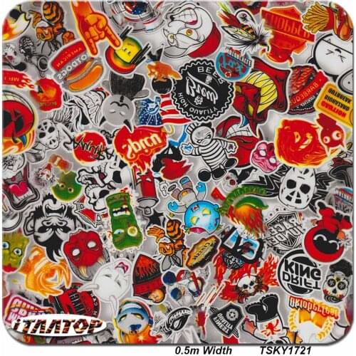 ITAATOP Bomb Sticker Design Hydro Paint Film 0.5M * 2/10/20M Hydrographic Dipping Film