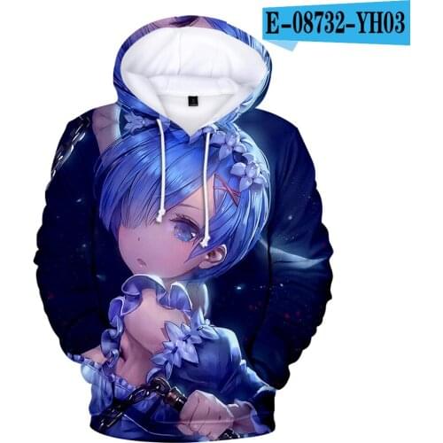Kpop Re Zero Rem Hoodies New Twin maid Ram Pocket Hooded 3D Sexy Anime Boy Girl Clothes Men Women Harajuku Pullover Sweatshirt