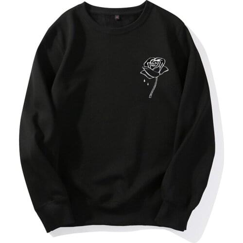 2019 Hot Popular Women Rose Printed Sanitary Sweatshirt Womens Round Neck Sanitary Clothes Womens Hoodies Pullover