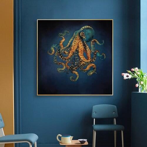 Jellyfish Octopus Squid Abstract Poster and Prints Wall Art Canvas Painting Ocean Animal Wall Picture For Living Room Home Decor