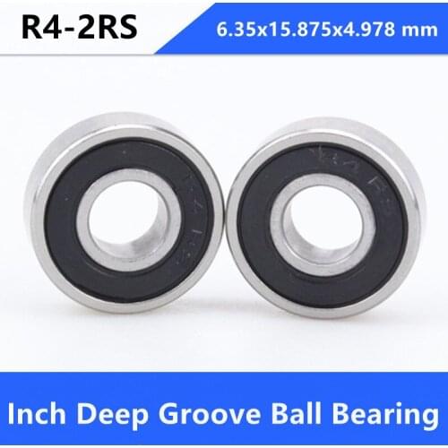 100/200pcs R4-2RS R4RS R4 2RS RS 1/4" x 5/8" x 0.196" inch bearing Deep Groove Ball bearing Miniature 6.35x15.875x4.978 mm