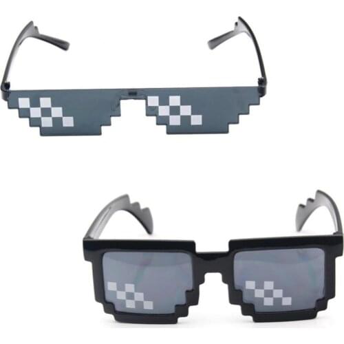 Motorcycle bike pixelated mosaic sunglasses anti-ultraviolet pixel wind mc glasses anti-ultraviolet cool neutral sunglasses