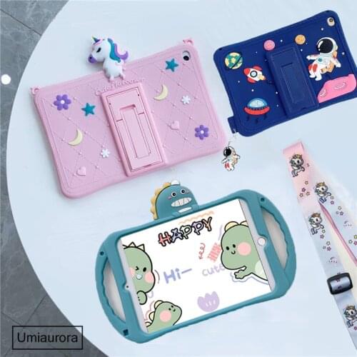 Cartoon Kids Case For Lenovo Tab P11 Pro TB-J706F P11 TB-J606F Shockproof Cover For Tab P11 P11 Pro Silicon Tablet Funda + Strap
