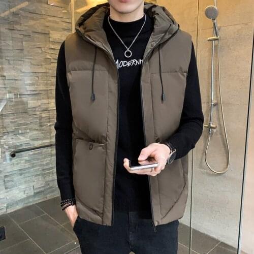 New Winter Work Cothes Waistcoat Mens Korean Fashion Brand Fashionable Cotton Vest Large Loose Shoulder Thickened Warm Coat