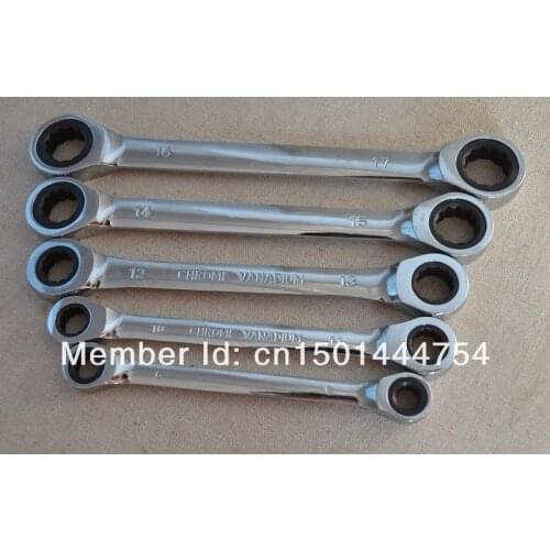 NEW CRV Combination Ratchet Wrench Set Double plum blossom Metal Ratcheting Socket spanners auto repair hand Home tools