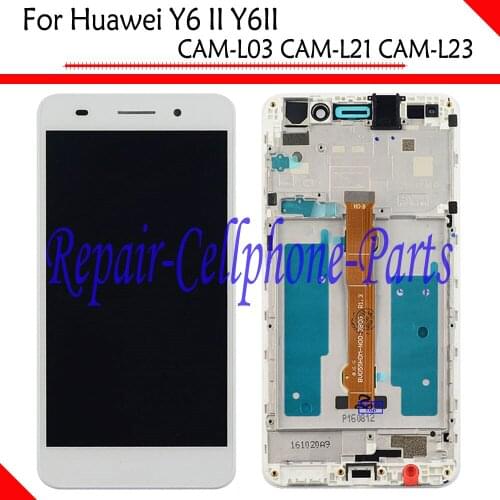 New White Full LCD DIsplay + Touch Screen Digitizer + Frame Cover Assembly For Huawei Y6 II Y6II CAM-L03 CAM-L21 CAM-L23