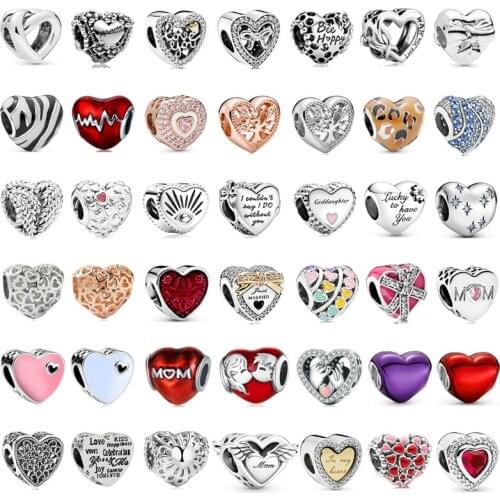 New fashion charm original love tree of life beaded hand in hand suitable for original Pandora ladies bracelet jewelry gift