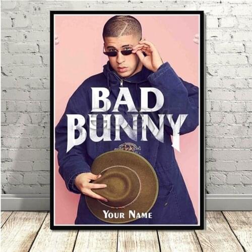 New Bad Bunny Rapper Hip Hop Music Singer Star R&B Poster Prints Painting Art Wall Pictures For Living Room Home Club BAR Decor