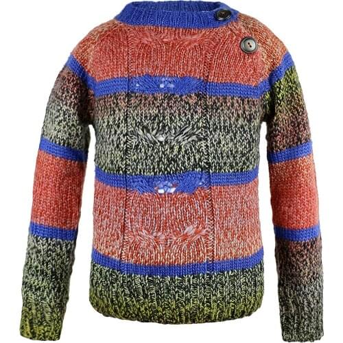 Autumn Sweater For Boy Knitted Striped Children Patchwork Wool Outerwear Casual Full Sleeve Sweaters Kids Cardigan Tops 4C0858