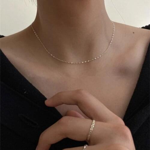 Cross O Chain Necklaces For Women 1.6MM Stainless Steel Chains DIY Jewelry Thin Minimalist Necklace Fashion Jewelry C026