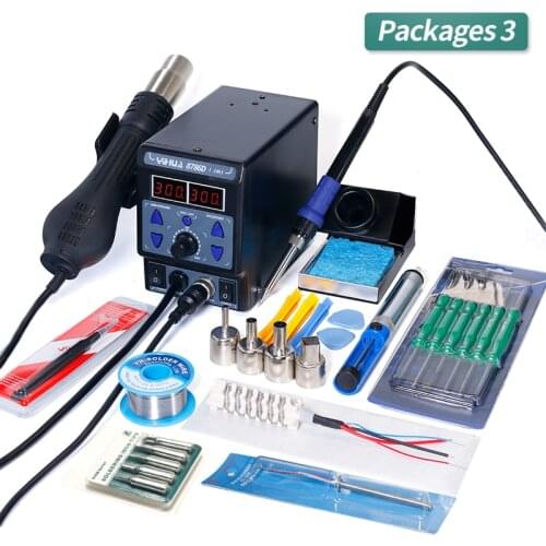YIHUA 8786D-I SMD Soldering Station Double Digital Display Cool Hot Air Gun Soldering Iron 2 in 1 Rework Station