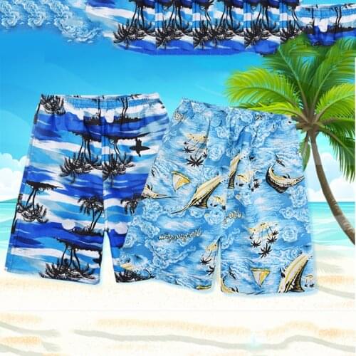 Beach Bants Mens Large Size Quick-Drying Loose Thin Five-Point Mens Shorts Sports Leisure Flower Pants Explosion Models