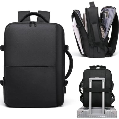 Expandable Large Capacity Travel Backpack Men 15.6 inch Laptop USB Charging Multi-layer Space Travel Male Bag Anti-thief Mochila
