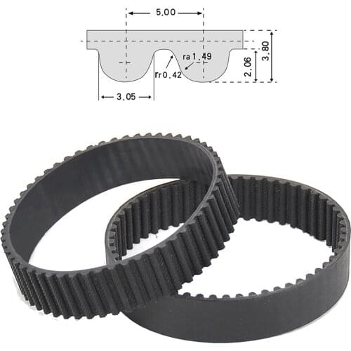 1Pcs HTD 5M-1025 To 5M-1115 Black Rubber Closed Loop Timing Belt Synchronous Belts Width 15/20/25/30mm
