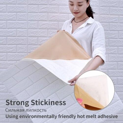 12PCS 77*70 Self Wall Stickers 3D Adhesive Waterproof Oil Proof Brick Wall Panel Wallpaper For Living Room home Decor