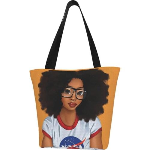 High Quality African Girl Design Women Shopping Bag Graphic Tote Shopper Bag Women Shoulder Bag Female Funny Eco Beach Bags