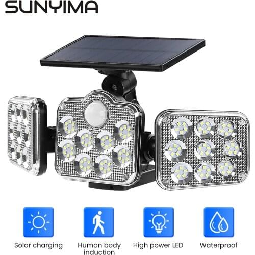 SUNYIMA Super Bright Solar Lights Induction Wall Lamp Waterproof Outdoor Indoor Solar Lamp With Adjustable Lighting Angle