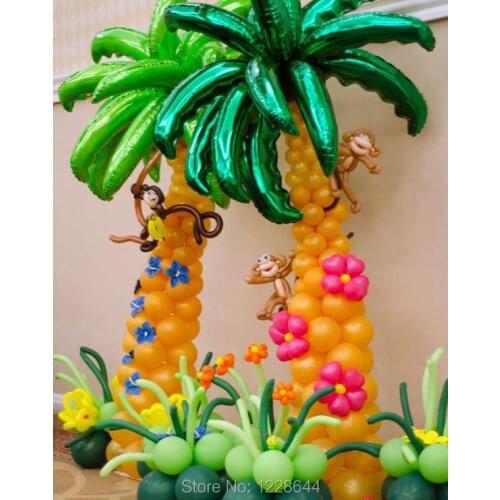 Wedding decoration Event party supplies Coconut tree leaf aluminum foil balloon party favors wholesale free shipping 10pcs/lot