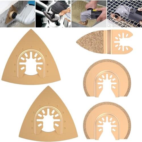 5pcs Carbide Oscillating Multi Tool Saw Blades Set Release Oscillating Saw Blades Kit for Grinder Cutting Renovator Power Tools