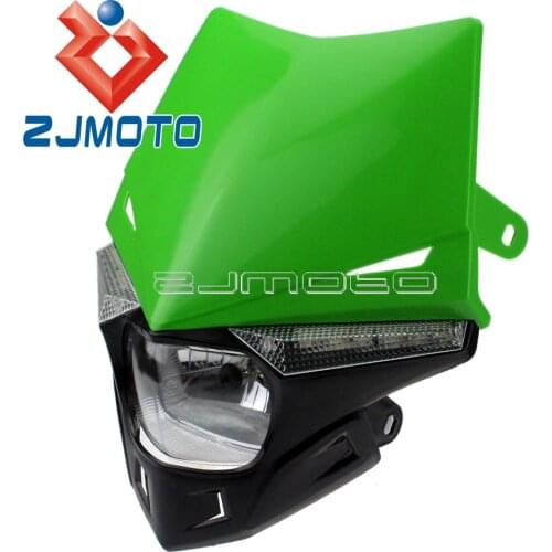 Universal Dual Sport LED Headlight Fairing Motocross Off Road Headlight For Kawasaki KX 250 250F KLX KLR