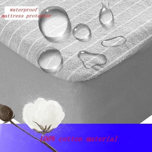 Waterproof mattress protector Cotton Composite TPU Anti-mite bed sheet custom Striped cloth fitted sheet Breathable bed cover