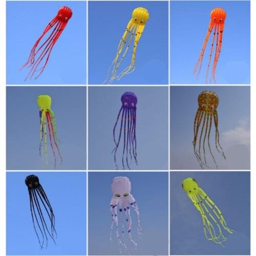 Large Octopus Ventilation with 8m Handle Line Childrens Eagle Kite Surfing Cute Animals Octopus Kite Adult Fun Flying Kite